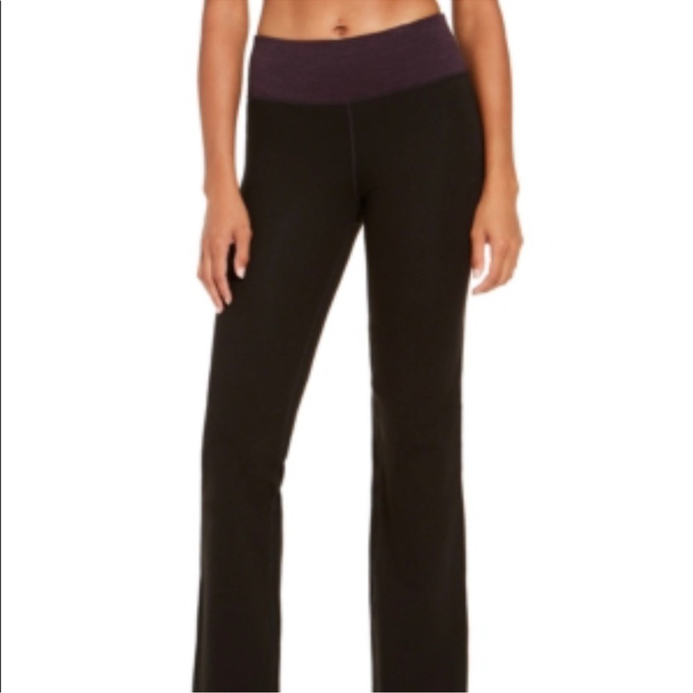 Ideology Black Flare Pants with Purple Waistband